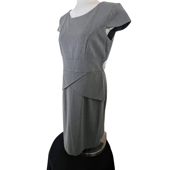 Emma & Michele Gray Sheath Dress with Peplum Waist – NWT – Size 12 - Picture 10 of 14
